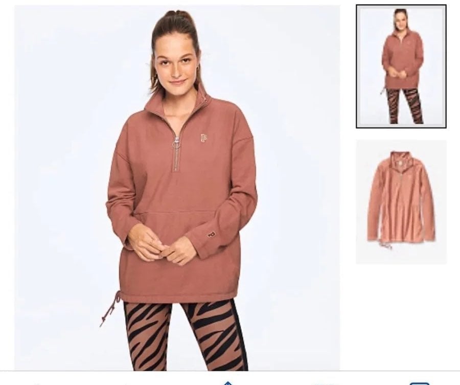 vs pink premium college quarter zip sm