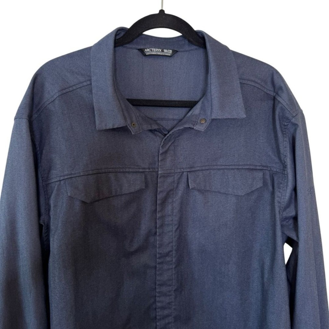 Arc'teryx Men's Lattis Shirt LS Navy Flannel Snap Closure Shirt Size XXL