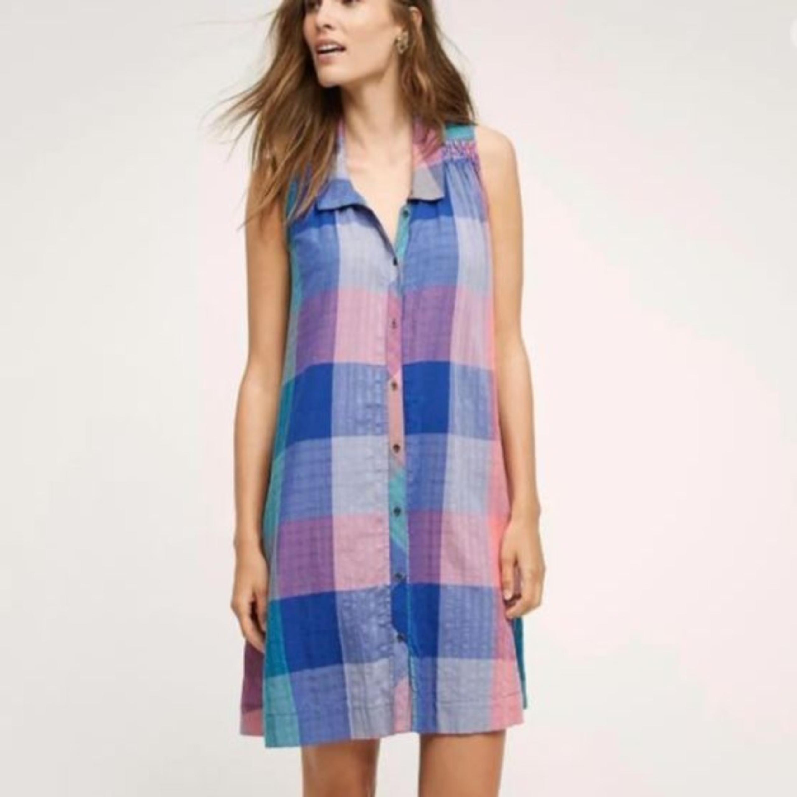 Holding Horses | Anthropologie Ronan Sleeveless Plaid Multicolor Dress Size XSP