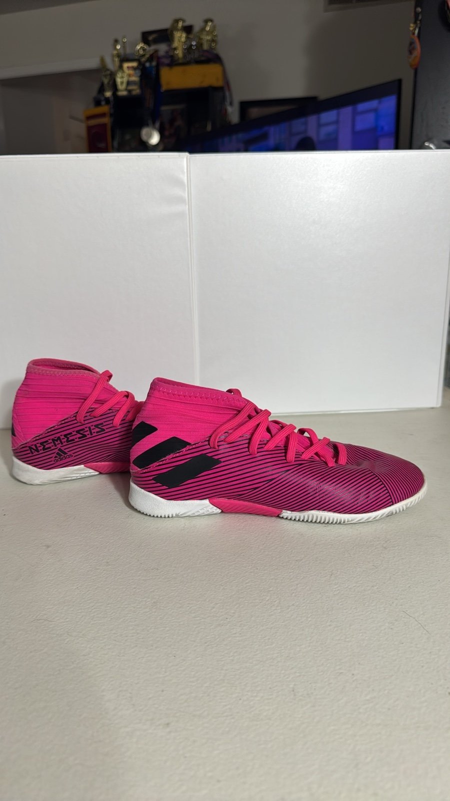 Adidas Nemeziz indoor soccer cleats.