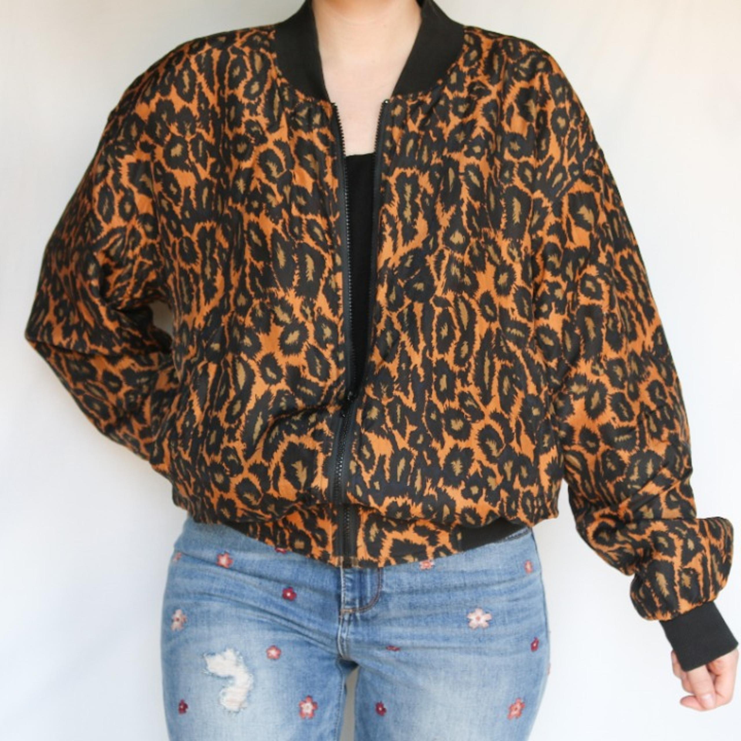 Vintage Carol Horn Leopard Bomber Jacket