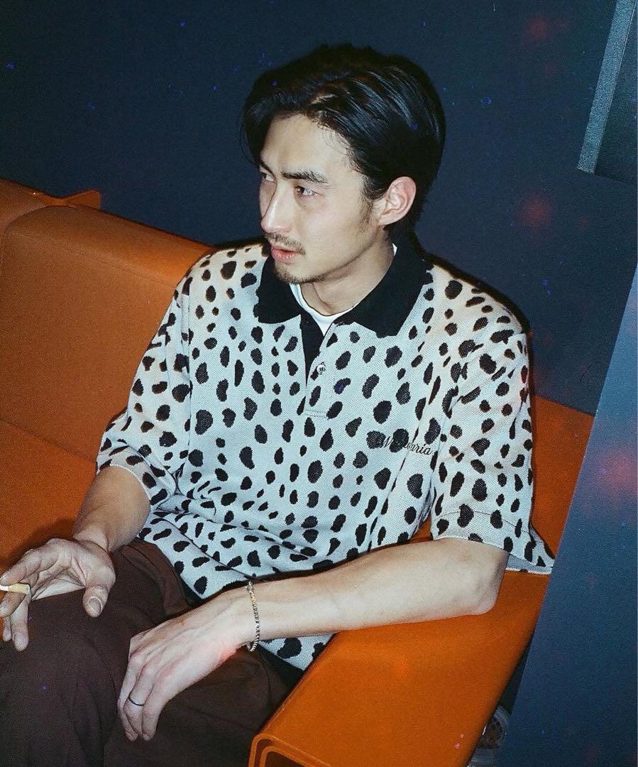 Wacko Maria Leopard Knit Polo Shirt