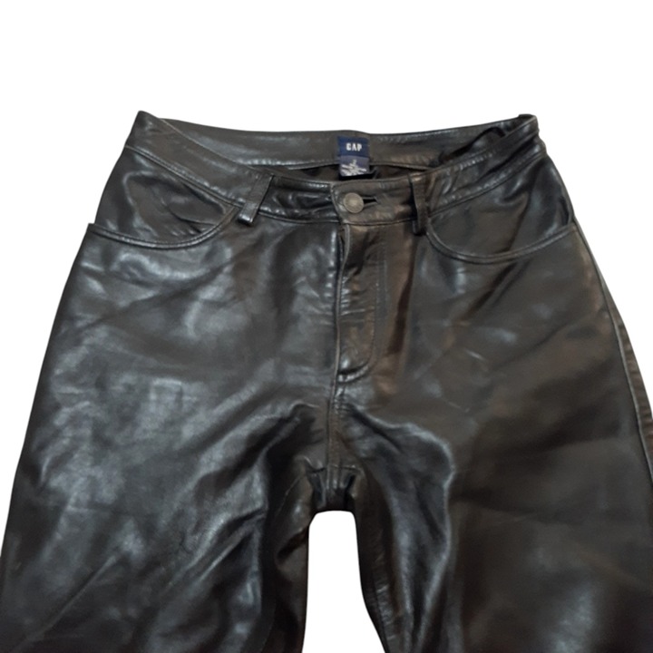 VTG Womens Y2K Gap Genuine Leather Pants 2 Bootcut Biker Grunge