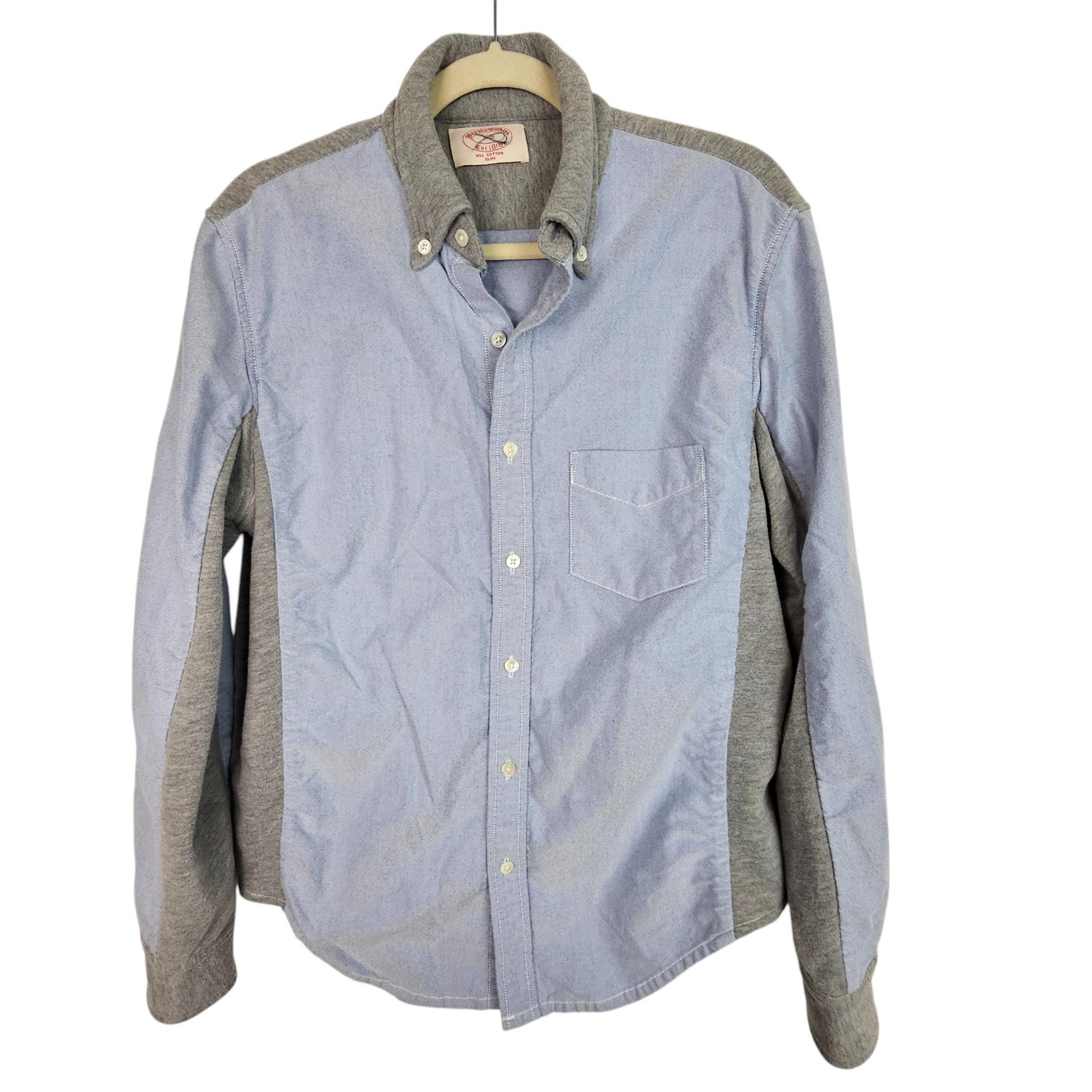 Brooks Brothers Shirt Button Down Shirt Men XS Purple Gray Slim Fit Shirt Men