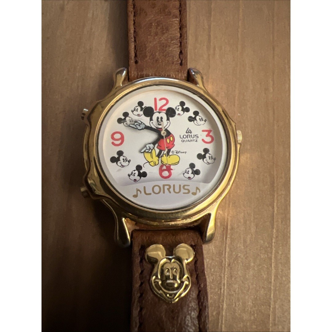 Vintage Lorus Mickey Mouse Musical Watch Plays Two Songs New Battery