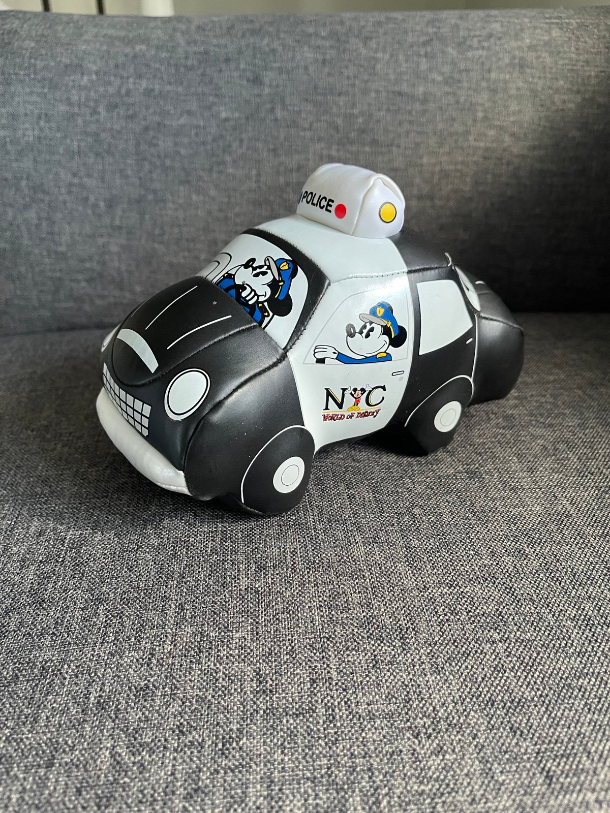 NYC World of Disney Mickey Pull String Vibrating Cop Car Toy