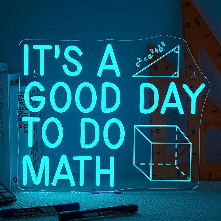 It's a Good Day to Do Math Neon Sign Colorful LED Wall Decor for Classroom Math