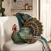 John Derian 16 ×15 Beaded Turkey Novelty Plush Pillow