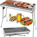 BBQ Grill Charcoal Barbecue Grill Stainless Steel Folding Camping Yard Portable