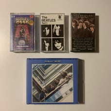 The Beatles 1967-1970 Blue 2 CD Set with 3 Vintage Beatles Cassette Tapes