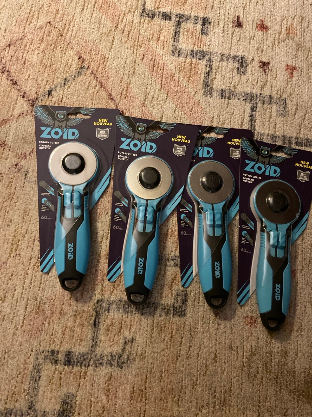ZOID - 60mm Rotary Cutter w/ Grip BP (4pk)