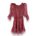 MISA Los Angeles Off the Shoulder Ruffle Mini Dress Pink Printed Chiffon S