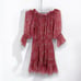 MISA Los Angeles Off the Shoulder Ruffle Mini Dress Pink Printed Chiffon S