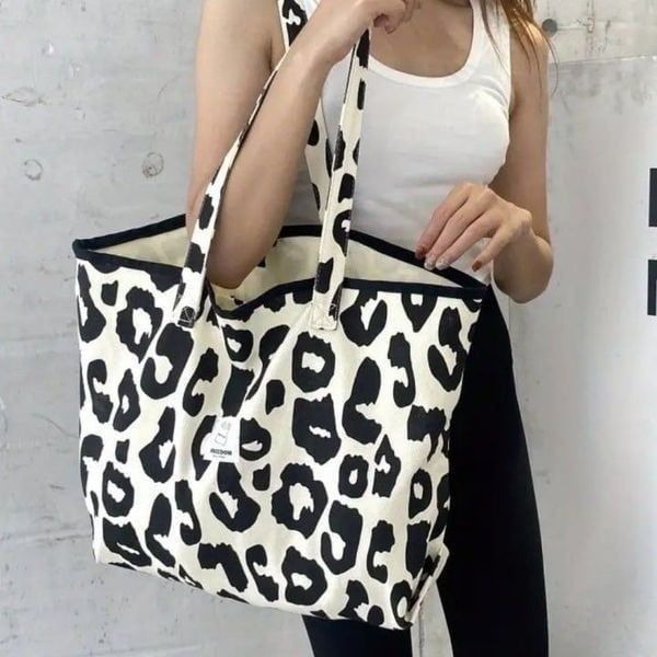 Leopard Canvas Tote Bag
