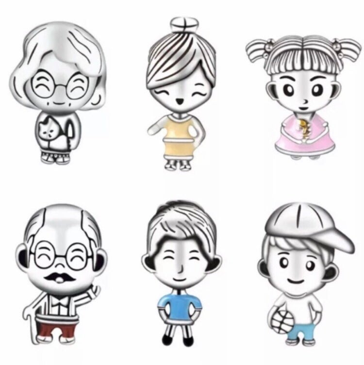 6 Boy Girl Mom Dad Grandma Grandpa Charm For Pandora Bracelet