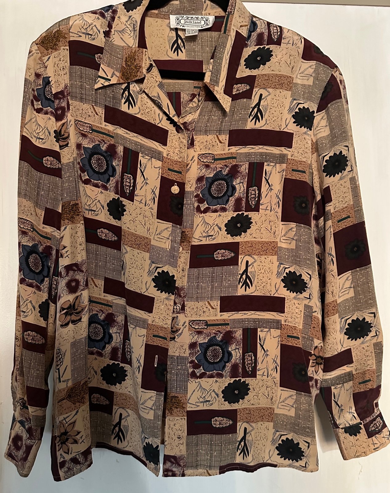Vintage Button-Up Silk Shirt