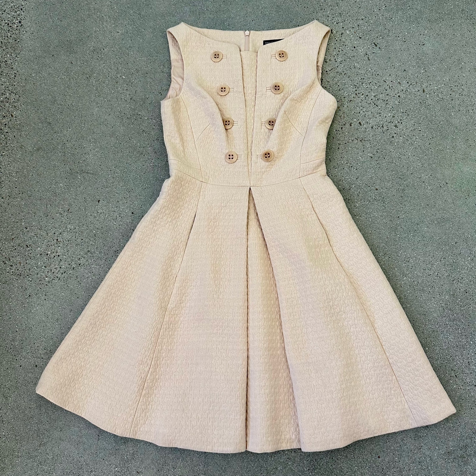 Karen Millen Fit & Flare Pale Pink Sleeveless Dress sz 4