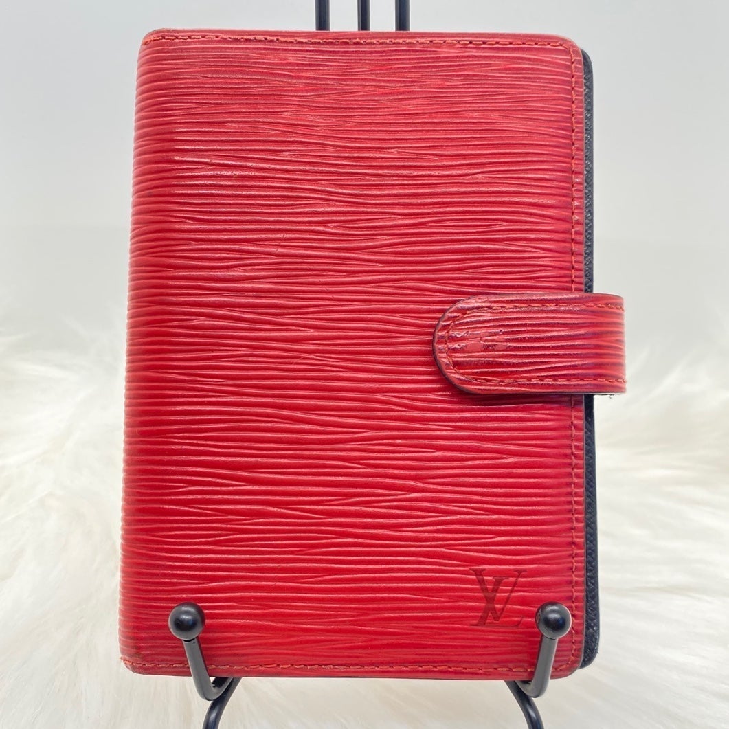 unique shape Red Vuitton Louis Epi Wallet / Agenda PM Leather Women unique shape Red Vuitton Louis Epi Wallet / Agenda PM Leather Women