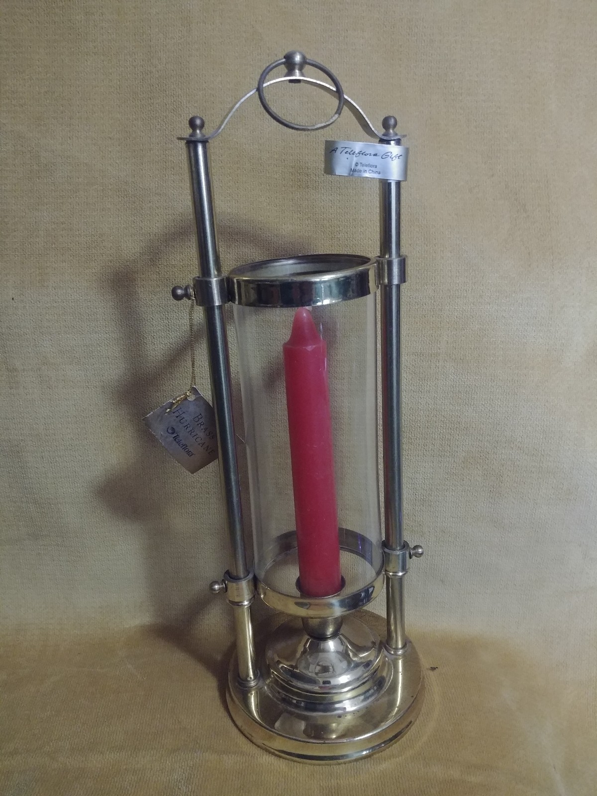 Brass Hurricane candle holder
