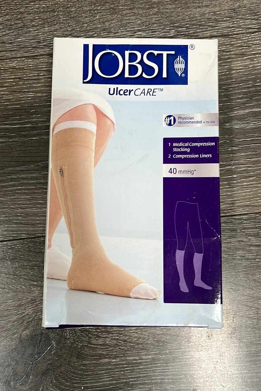 JOBST UlcerCARE 40+ mmHg Open Toe Stocking With Zipper 2XL