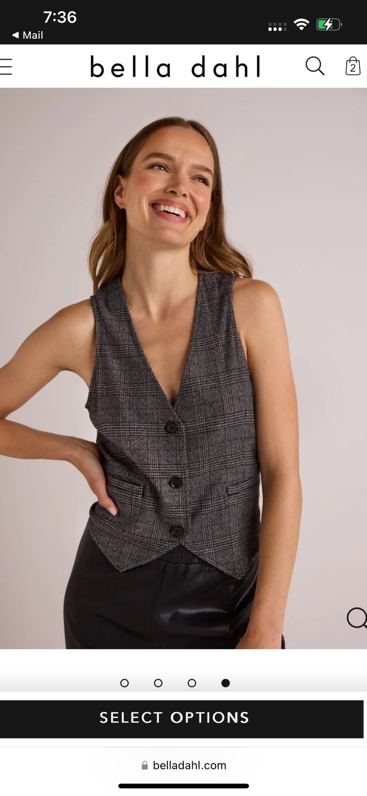 Bella Dahl Vest&Trouser Glencheck Plaid Small NWT!!