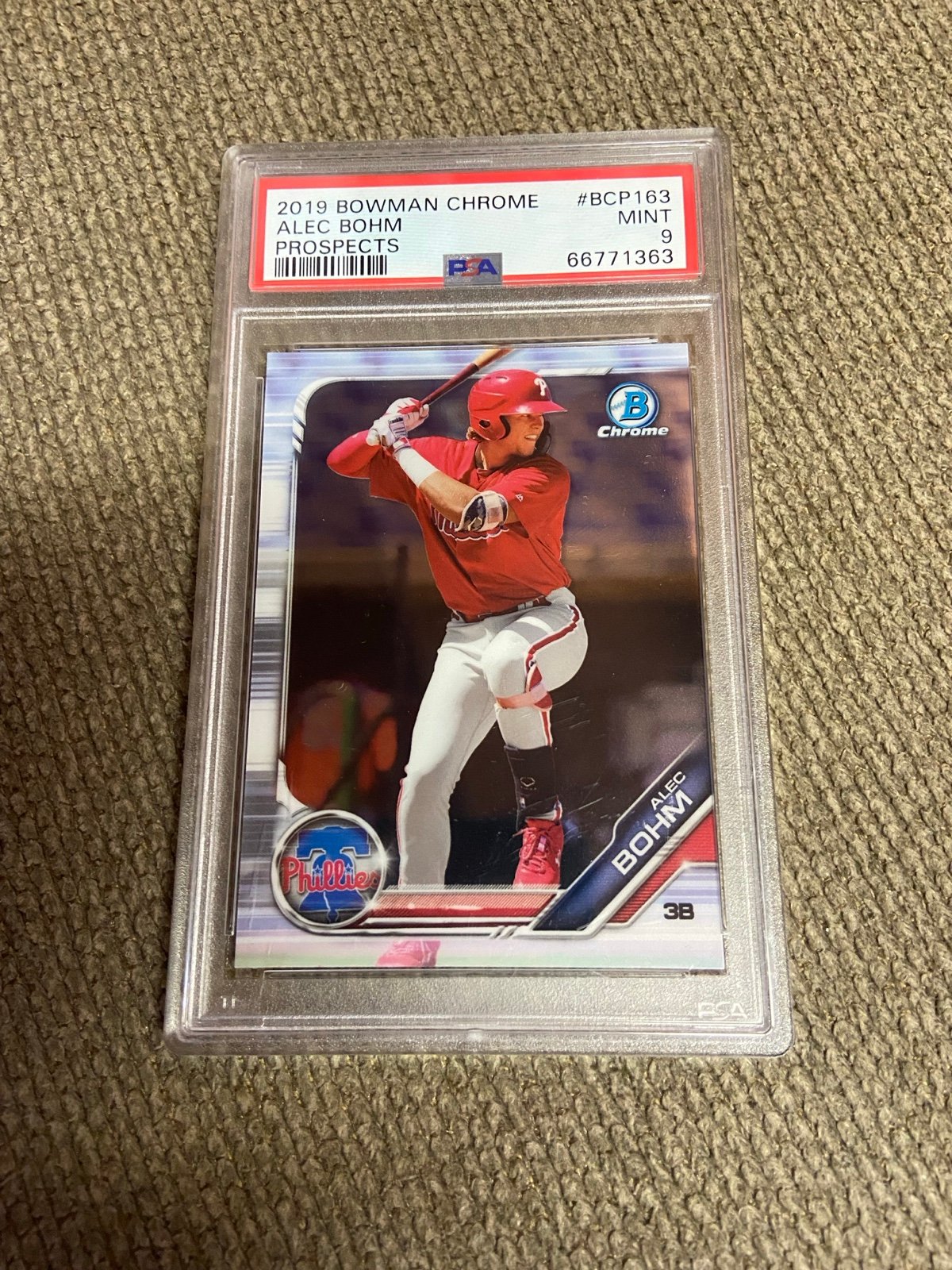 2019 Bowman Chrome Prospects #BCP163 Alec Bohm PSA-9 Mint