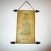 Persian Art on Leather Wall Hanging Scroll Vintage Hand Painted Lady in Dress