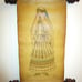 Persian Art on Leather Wall Hanging Scroll Vintage Hand Painted Lady in Dress
