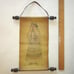 Persian Art on Leather Wall Hanging Scroll Vintage Hand Painted Lady in Dress