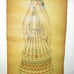 Persian Art on Leather Wall Hanging Scroll Vintage Hand Painted Lady in Dress
