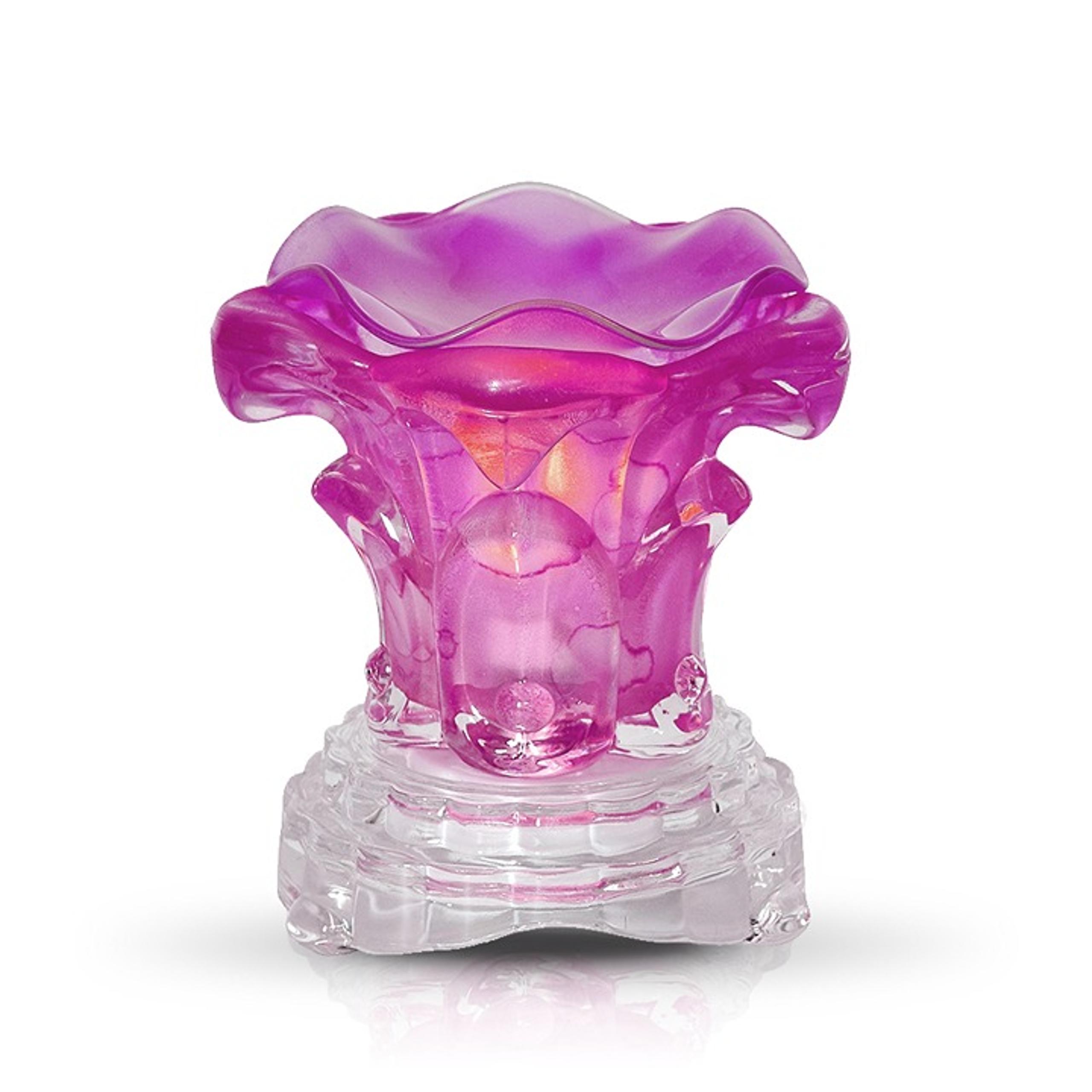 Aromar Dimmer Electric Oil Burner - Glass Rose Purple (7717)