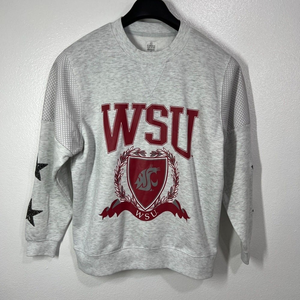 Gameday Couture Washington State Cougars WSU Small Sweatshirt Crewneck Gray