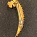 Victorian Micro Mosaic Crescent Moon Brooch