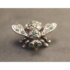 Joan Rivers Pink & Green AB Rhinestone Bee Brooch