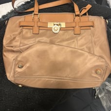 Michael kors Hamilton large satchel purse tan/gold