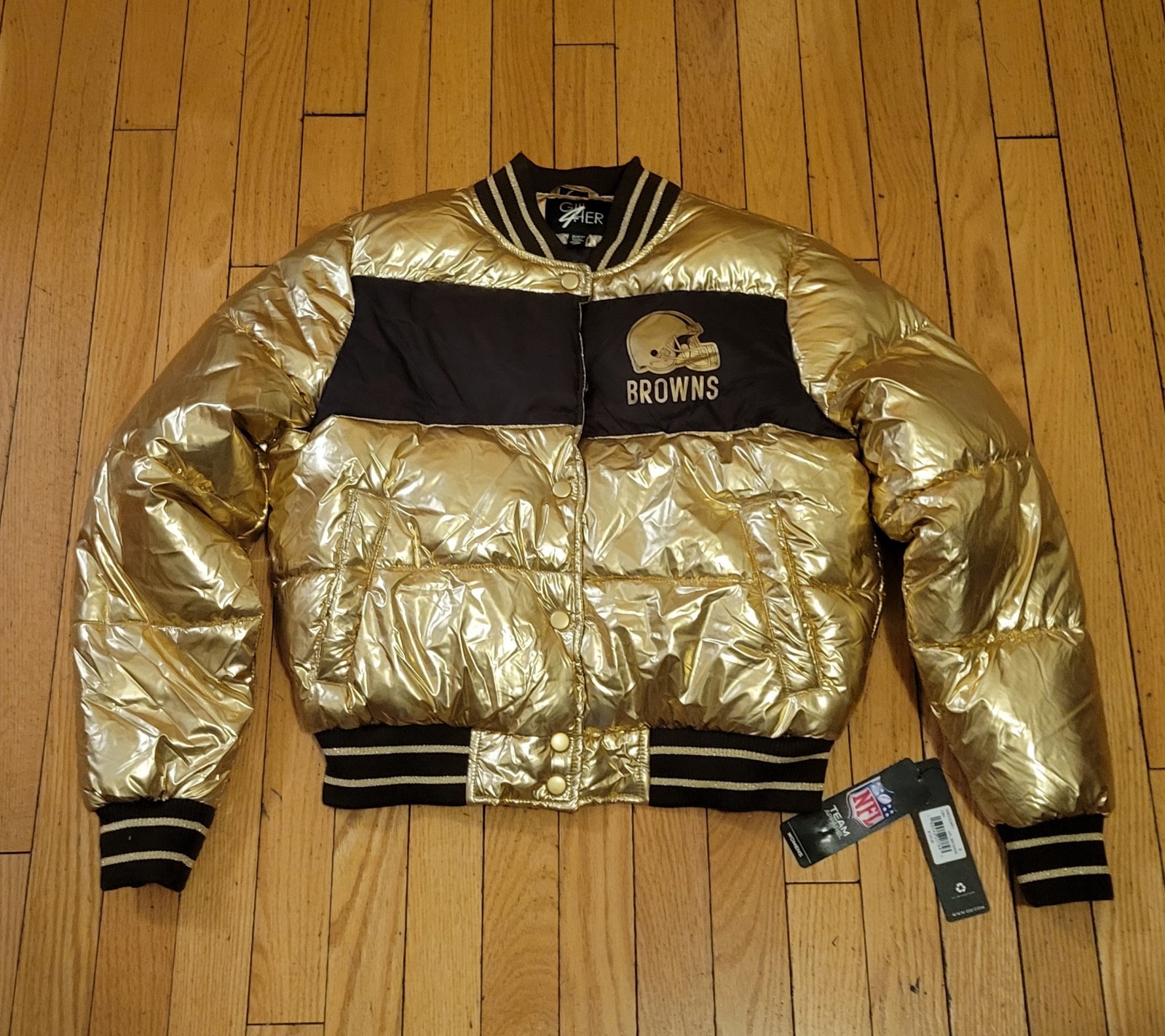 GIII 4Her Cleveland Browns Puffer Jacket - Size Small