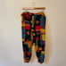 Vintage 39” L rayon Harem Pants jogger abstract black red ADI Sportswear casual