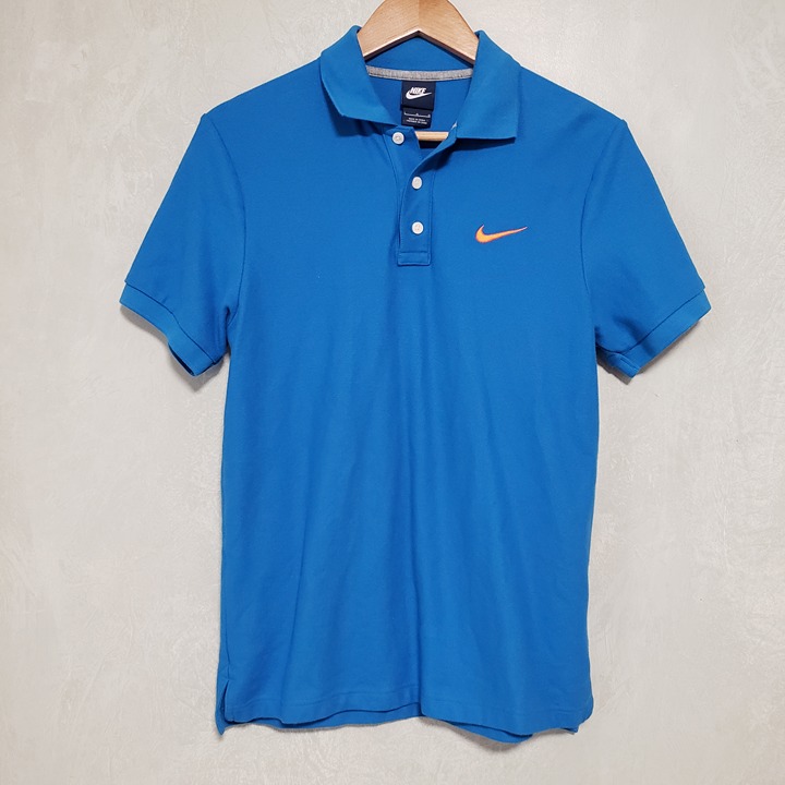 Nike Blue Orange Logo Polo Shirt