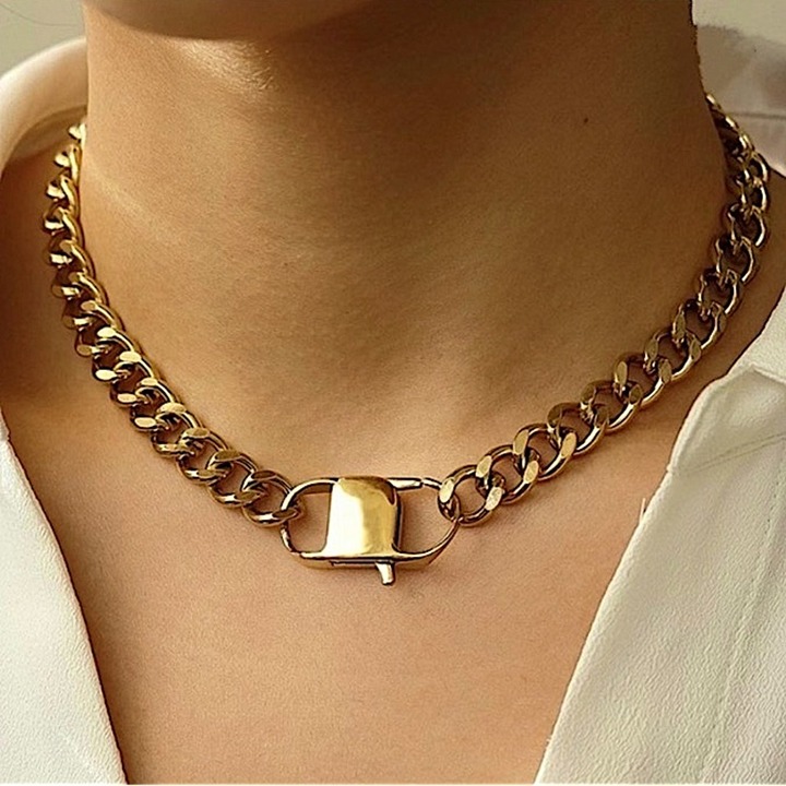 Chain Link Gold Plated Cuban Choker