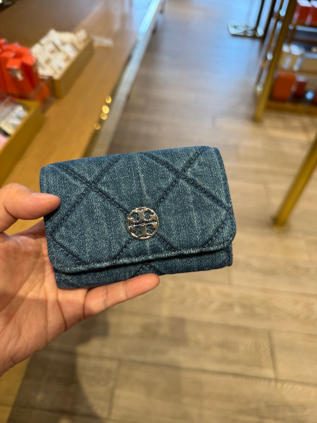 Tory Burch Willa Denim Card Case 167997 NWT