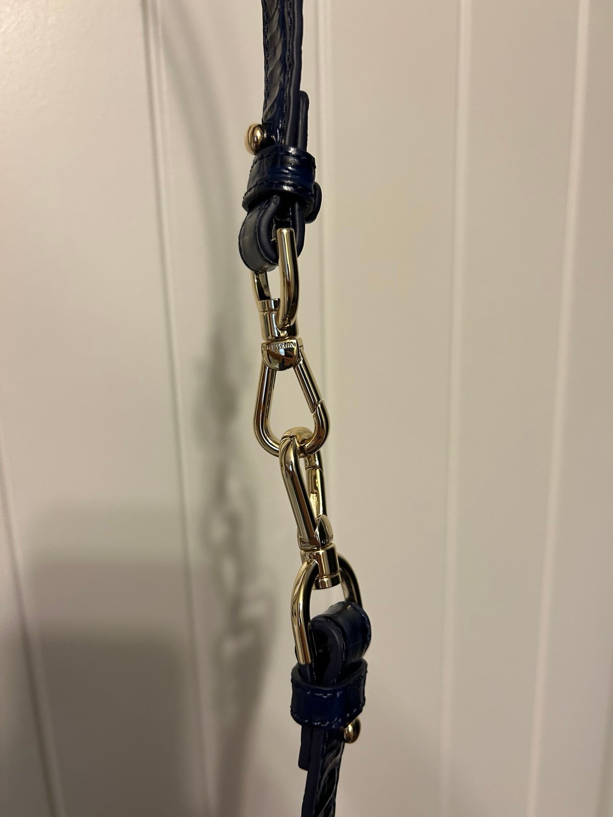 Brahmin Blue Leather Strap - New - 50 inches - Blue Leather - Crossbody