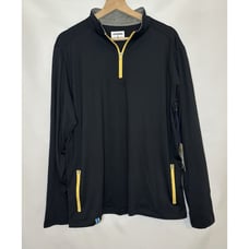 CHUBBIES Obsidian Black Yellow Quarter Zip Pullover Movementum Men's LARGE *NEW*