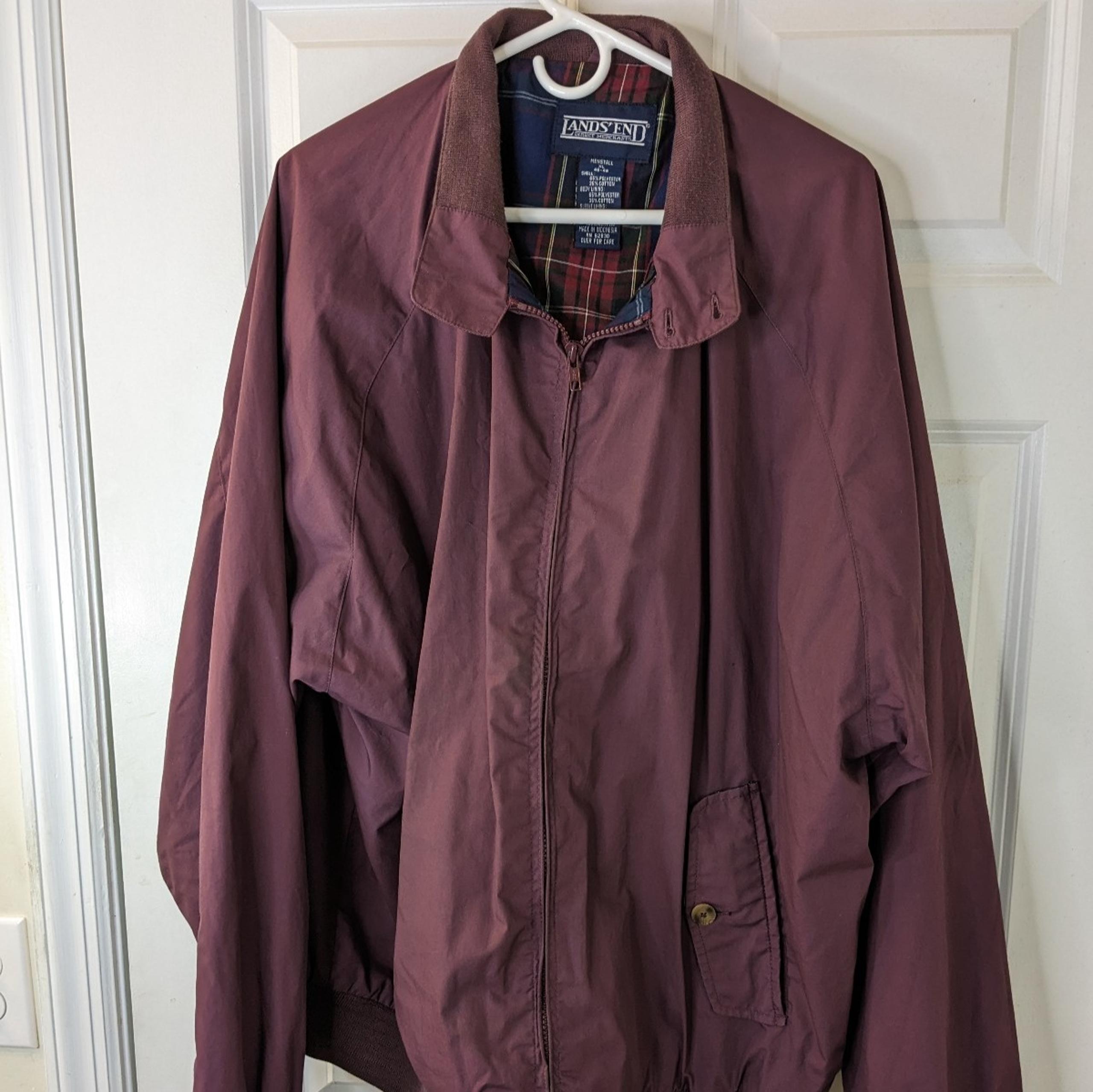 Lands' End, Men's Bomber Jacket, Ruby Red , Size XL Tall