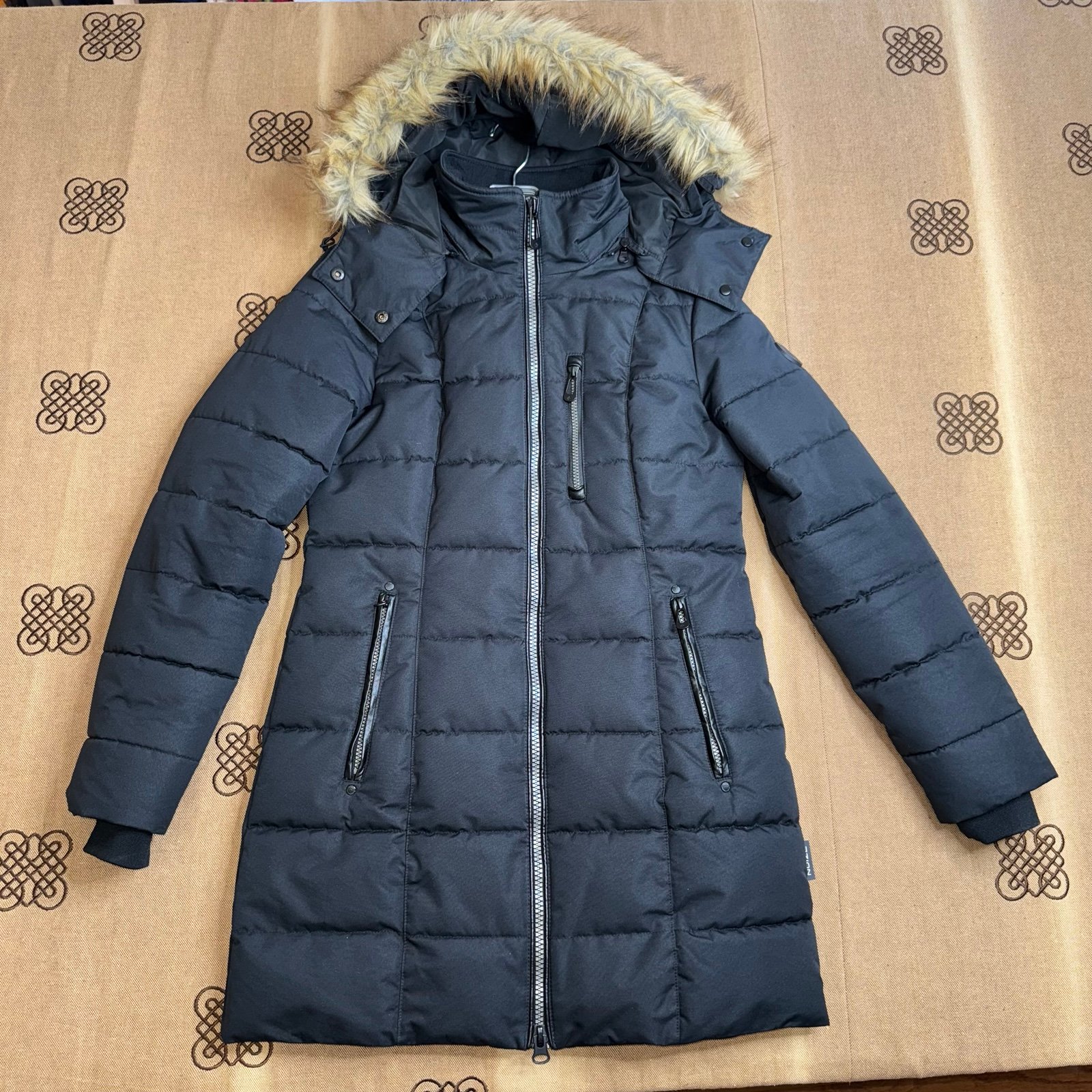 Noize Cruelty Free Outerwear Hooded Puffer Coat In Black Size S/P