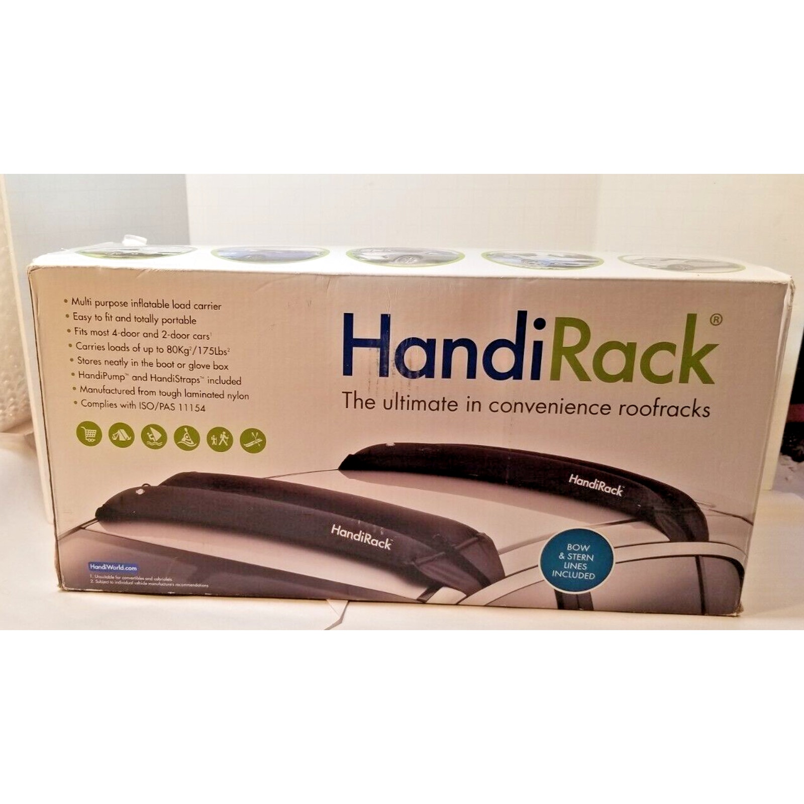 HandiRack Inflatable Soft Roof Rack Bars Inflatable Pair Tie Downs Cargo Rackh
