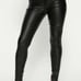 Second skin, fake leather pants-black