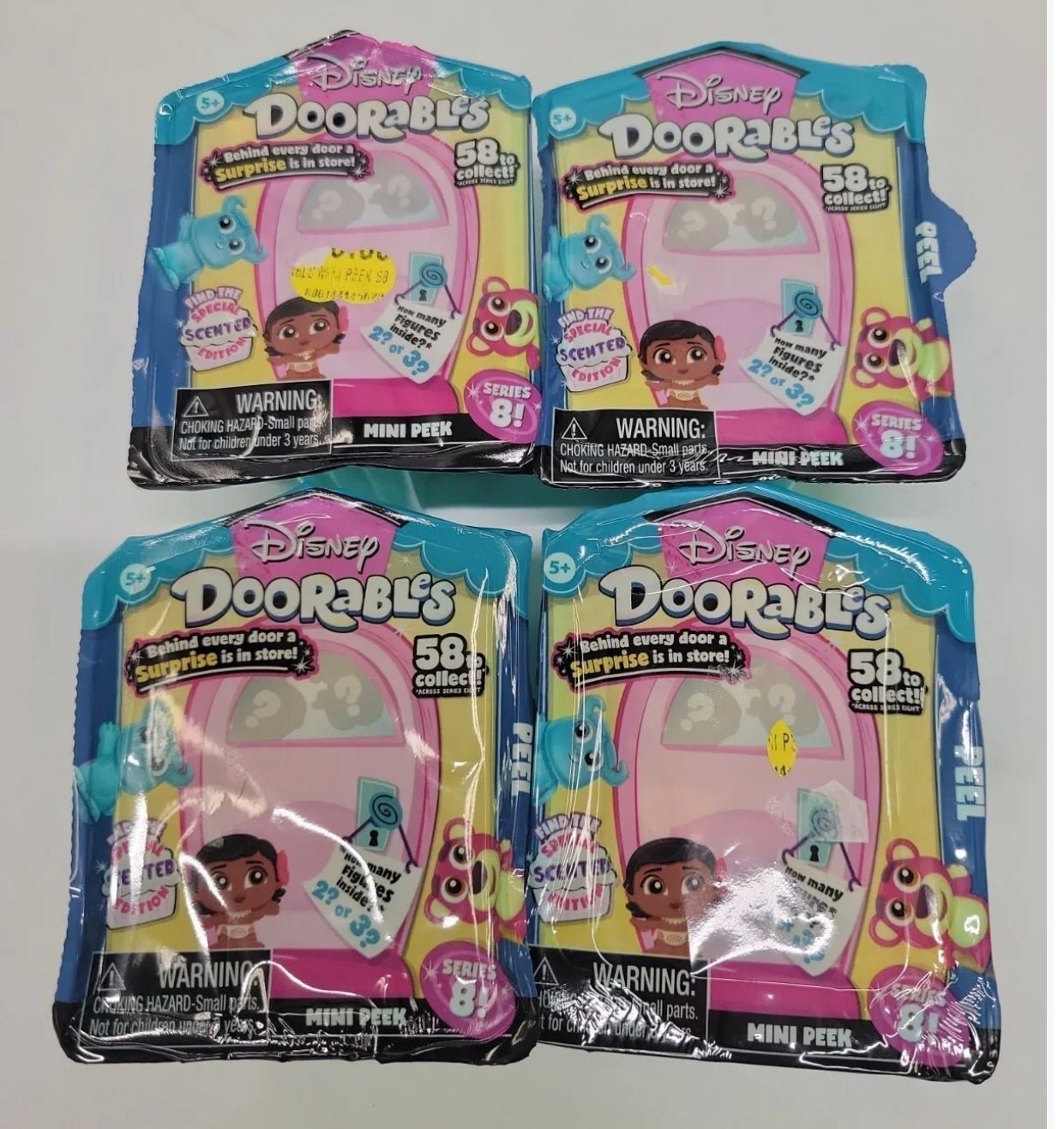 7x Disney Doorables Series 8 Mini Peek 2or3 Figure Box Disney Princess Monsters
