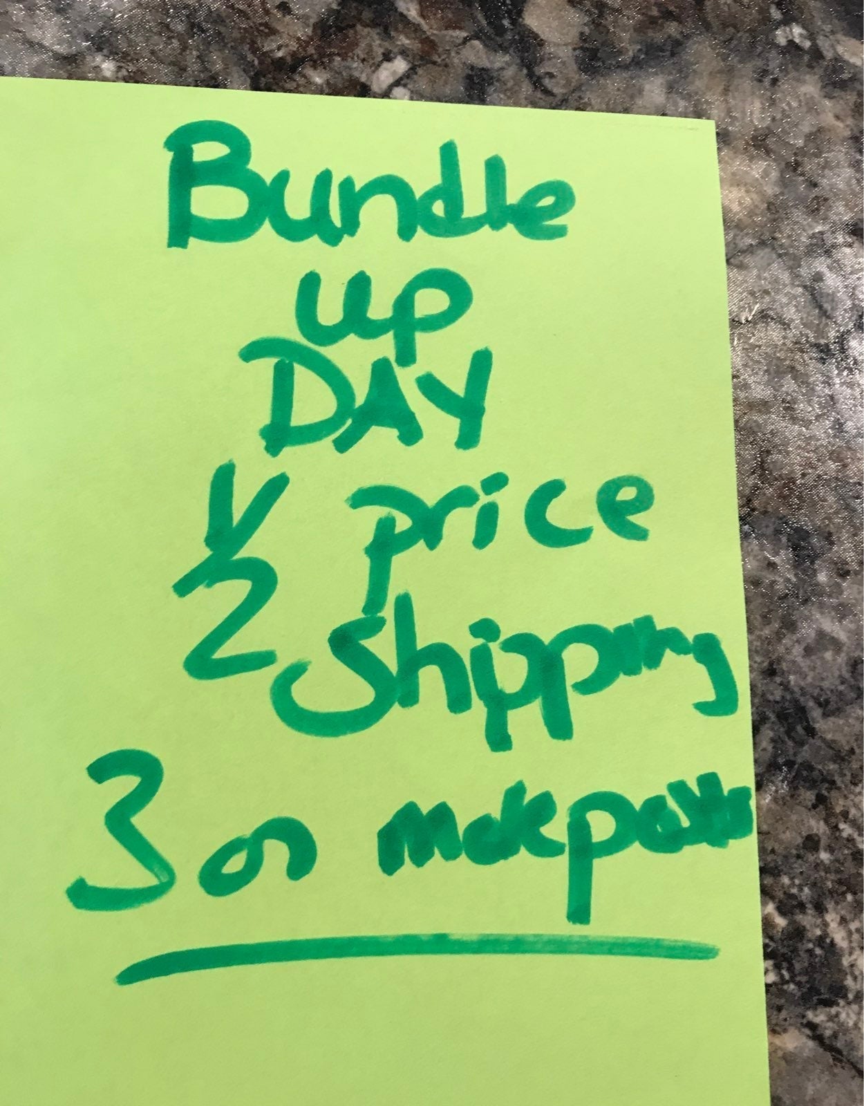 Bundle up day half price shipping three