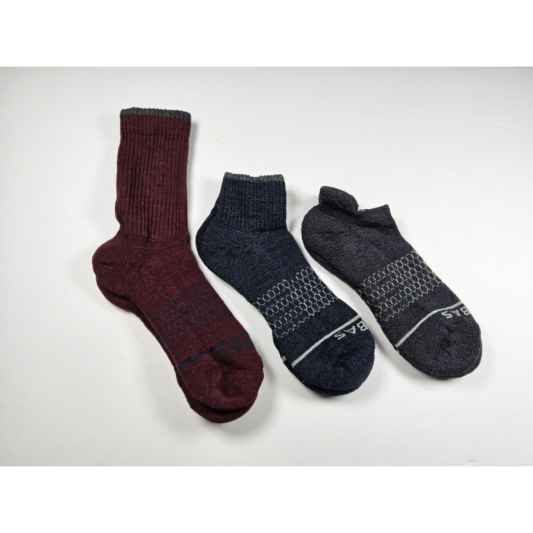 Bombas Merino Wool Athletic Variety Style Socks Lot Of 3 Pairs Size M