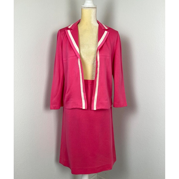 Vintage 70s 80s Skirt Jacket 2 Piece Set Pink Size 6 Barbie Core Mod Career Vintage 70s 80s Skirt Jacket 2 Piece Set Pink Size 6 Barbie Core Mod Career